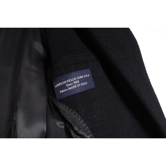 Quince Black Italian Classic Single Breasted Wool Coat Size Medium long warm - Picture 5 of 9